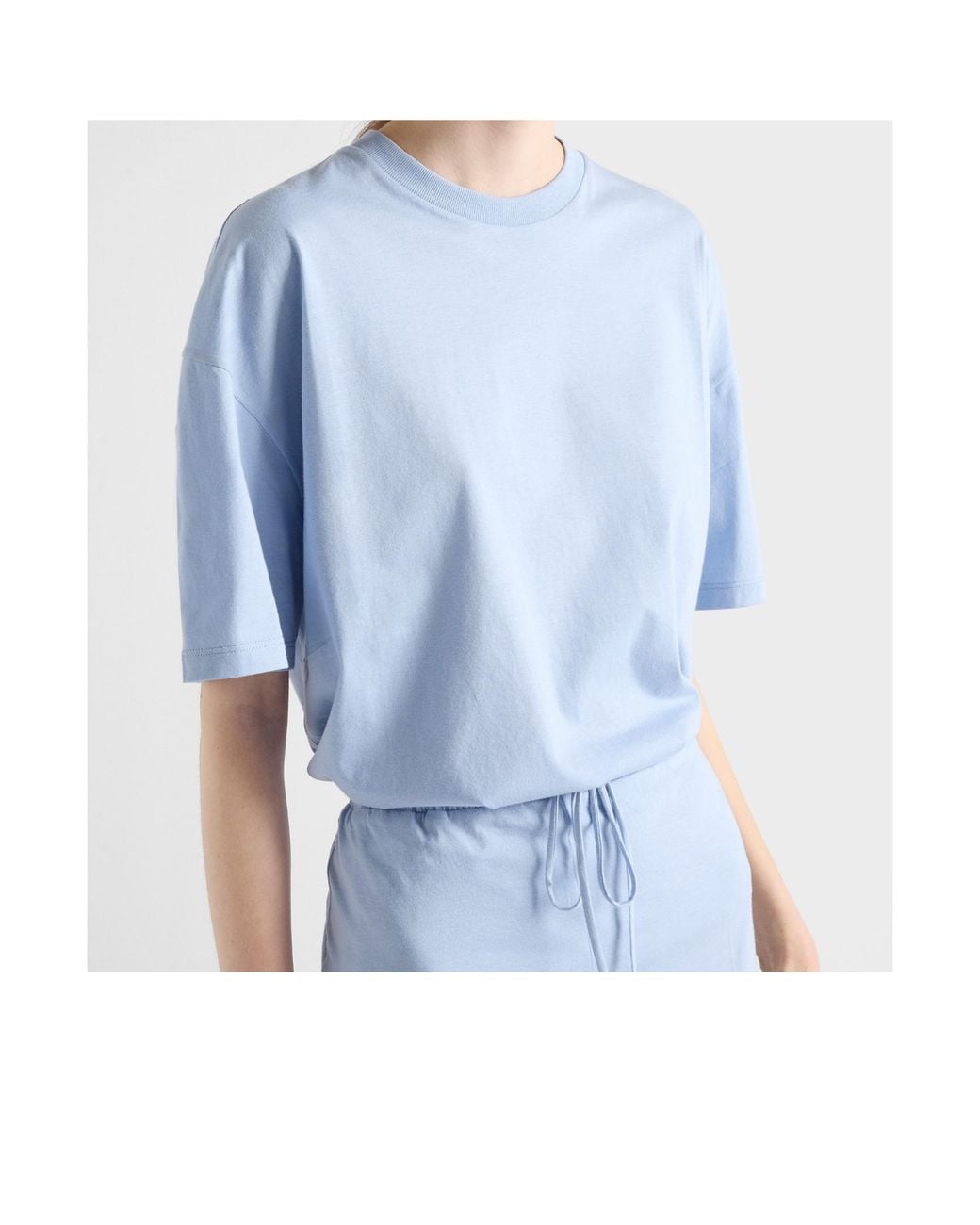 Prada Blue Oversized Jersey T-Shirt