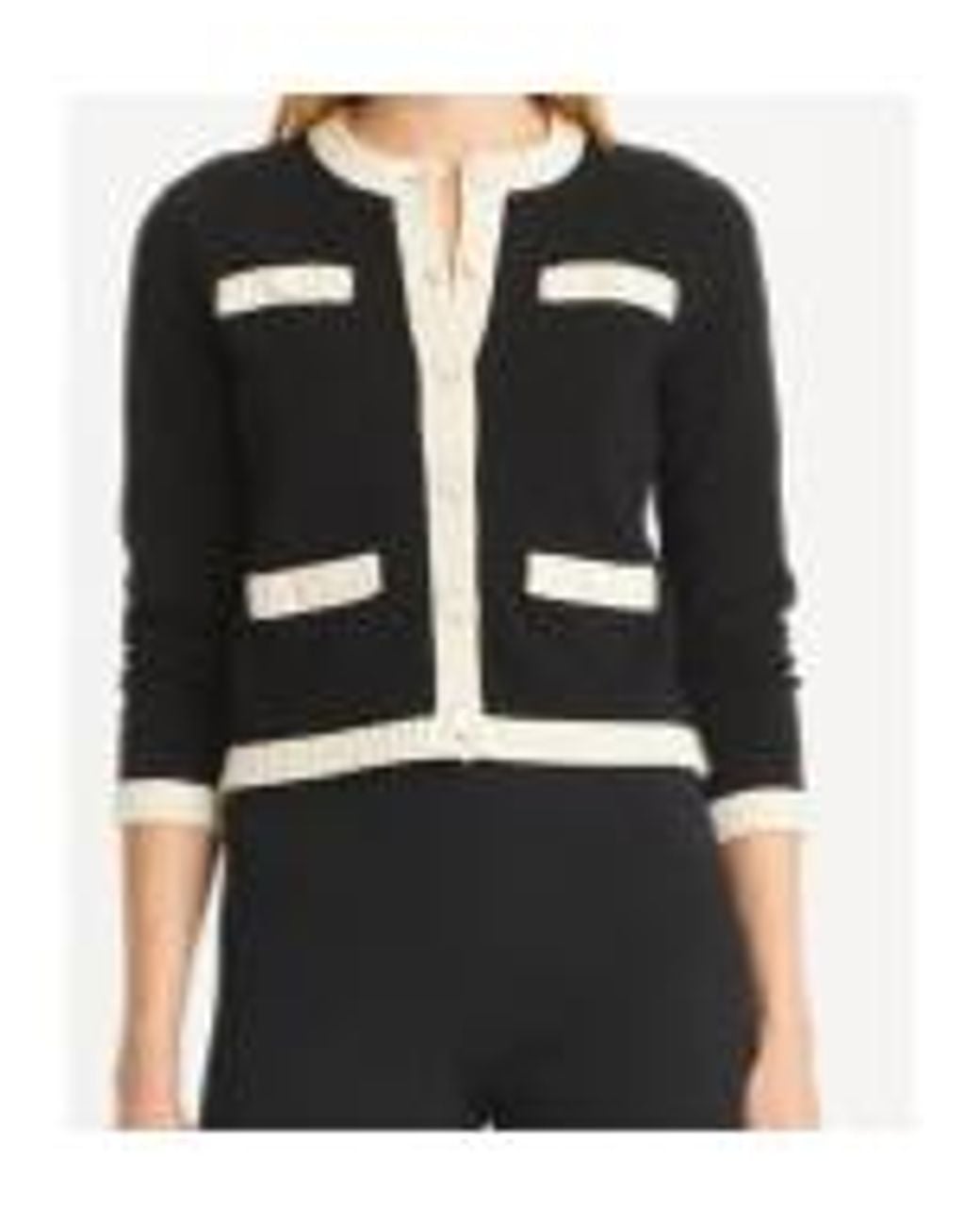 Tory Burch Black Kendra Chunky Knit Cardigan
