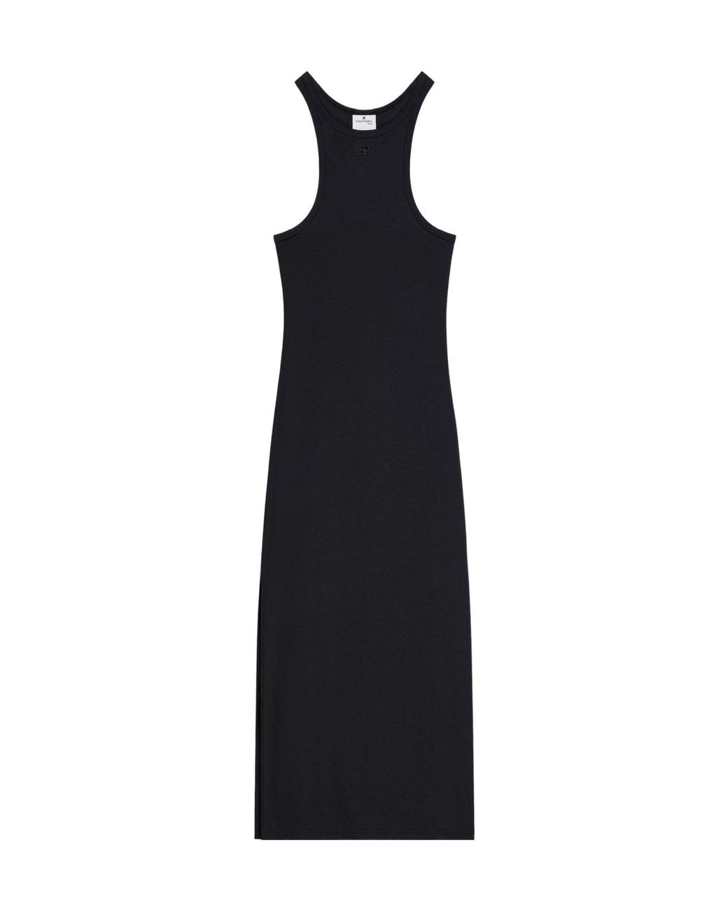 Courreges Black クレージュ レーサーバック ジャージ ミディ ドレス