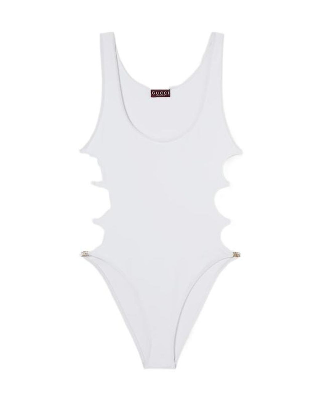 Gucci White Sparkling Stretch Jersey Swimsuit