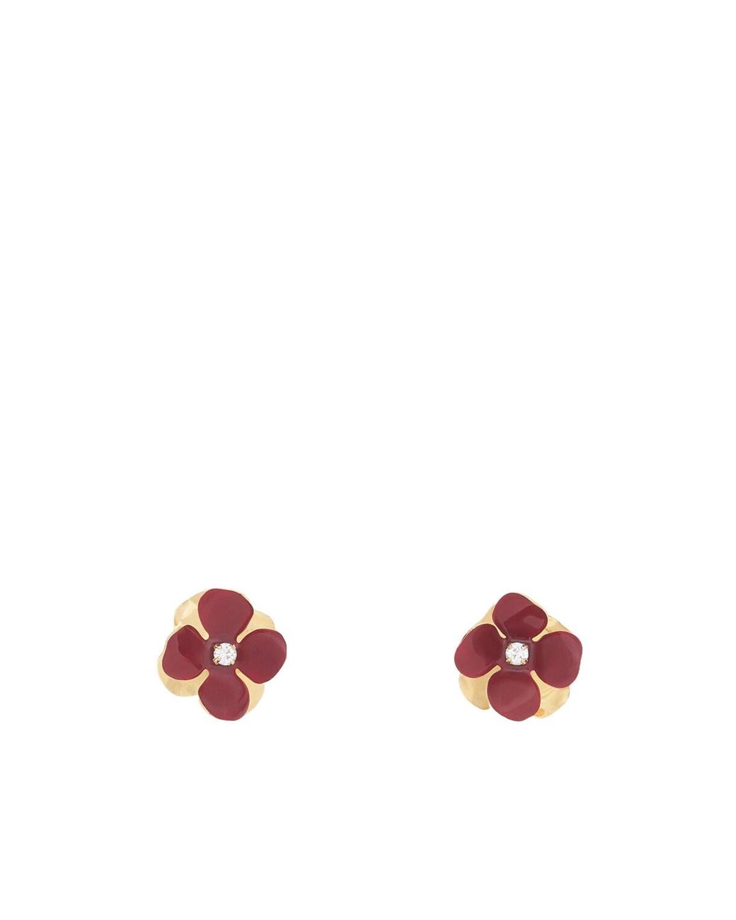 Marni Pink Embellished Floral Motif Earrings