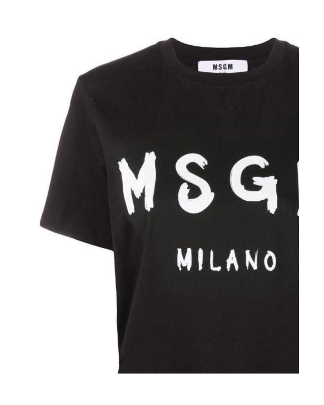 MSGM Black Logo Print T-Shirt
