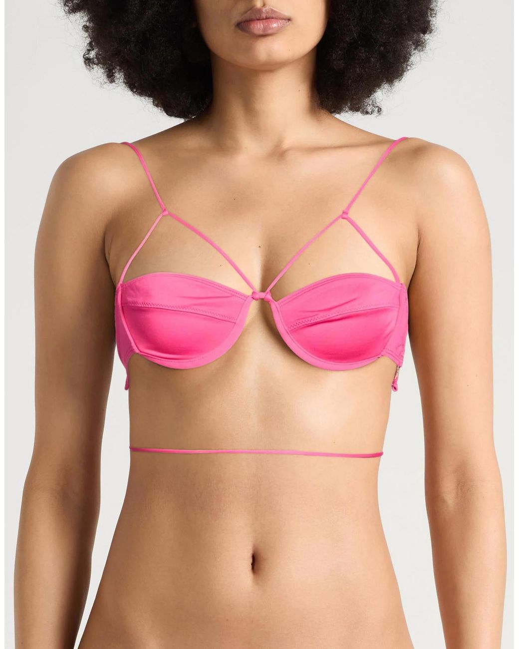 Jacquemus Pink Simple Strapless Bikini Top