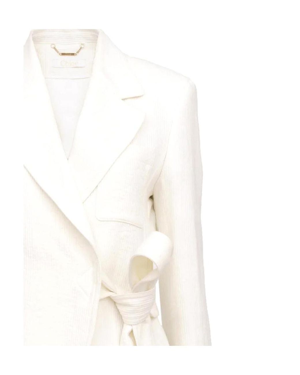 Chloé White Notched-Lapel Single-Breasted Jacket