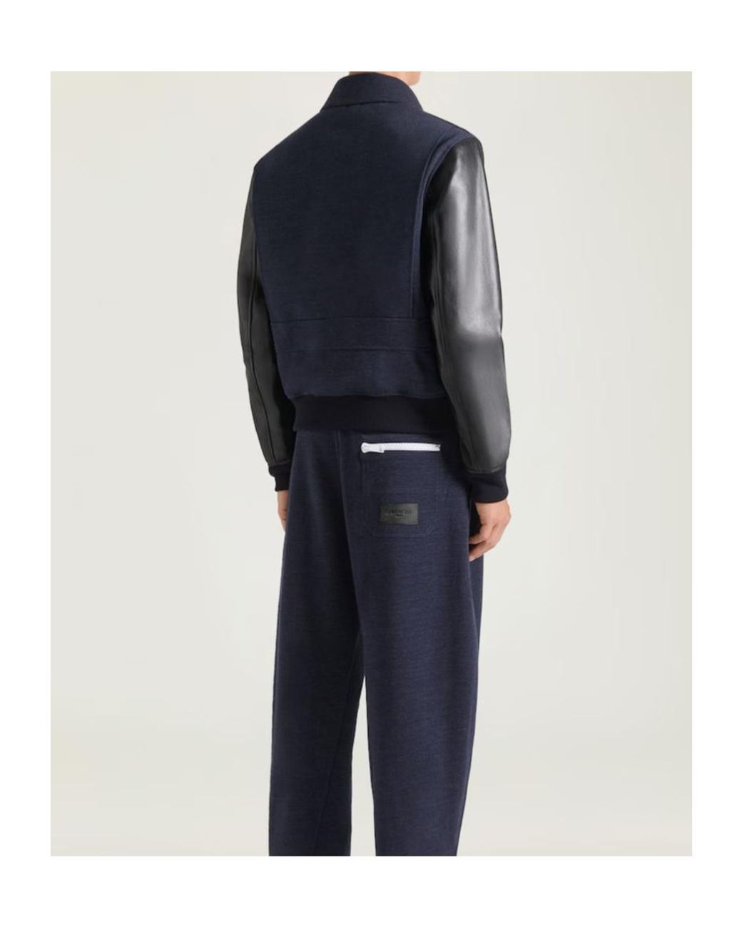 Givenchy Blue Mix Material Aviator Blouson for men