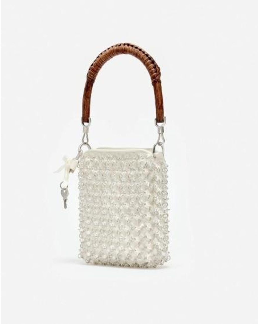 Self-Portrait White Crystal Chain Mini Shoulder Bag