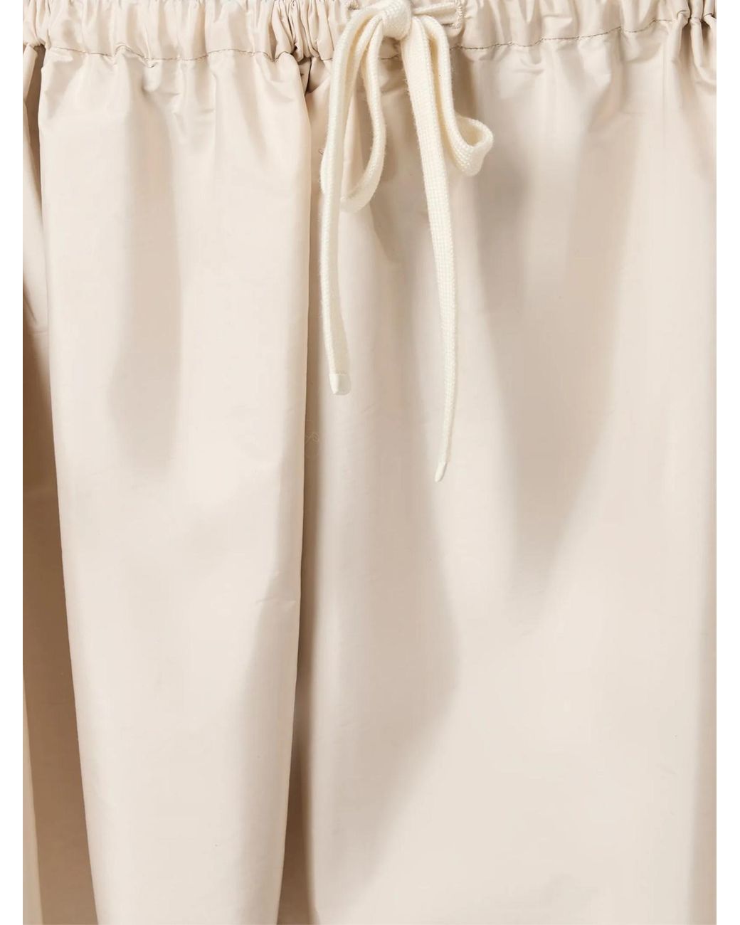 Miu Miu Natural Logo-Patch Drawstring Mini Skirt