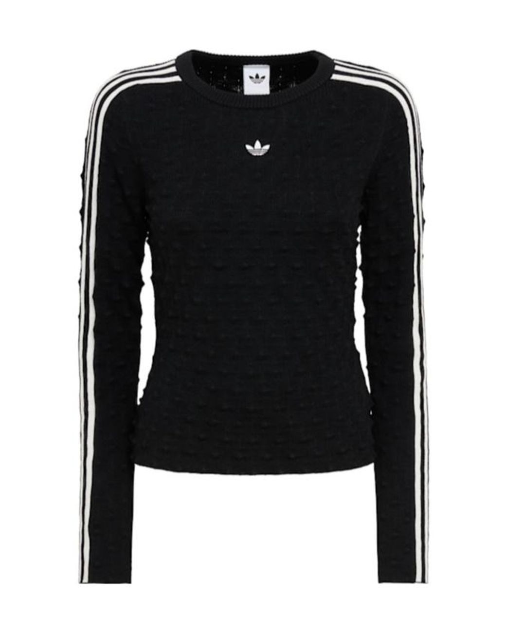 Adidas Originals Black Solid Spike Slim Knit Top