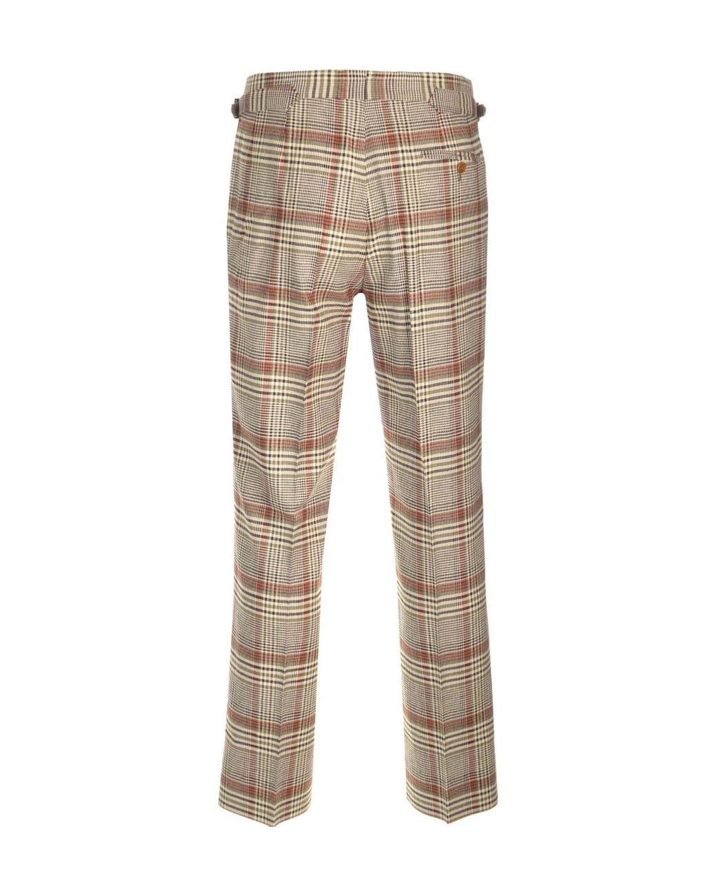 Vivienne Westwood Natural Checked Casual Pants for men