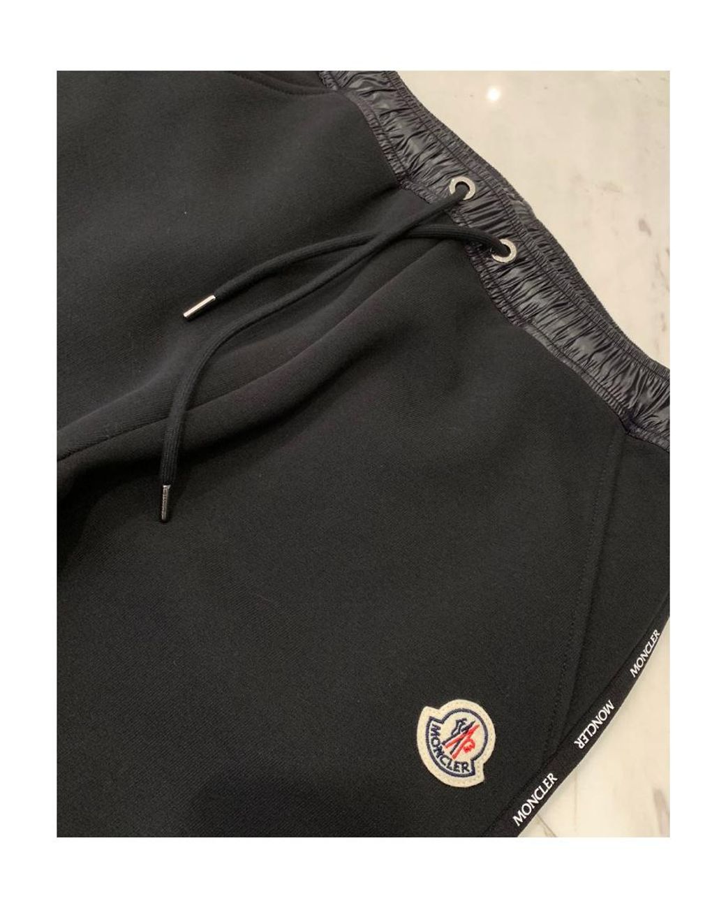 Moncler Black Logo Trim Drawstring Track Pants