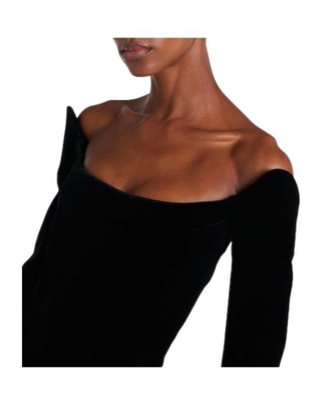 Mugler Black Velvet Bustier Gown