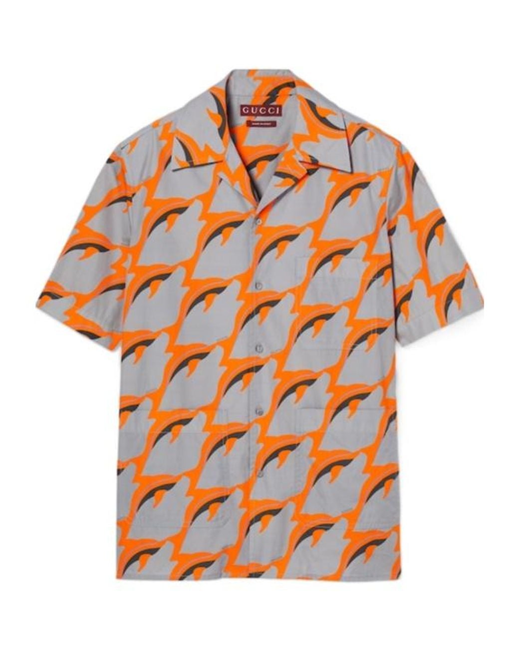 Gucci Orange Printed Shirt for men