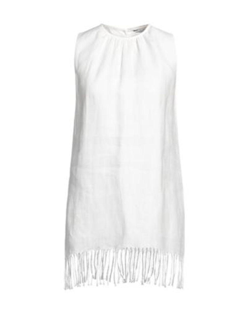 Max Mara White Sleeveless Linen Jacket