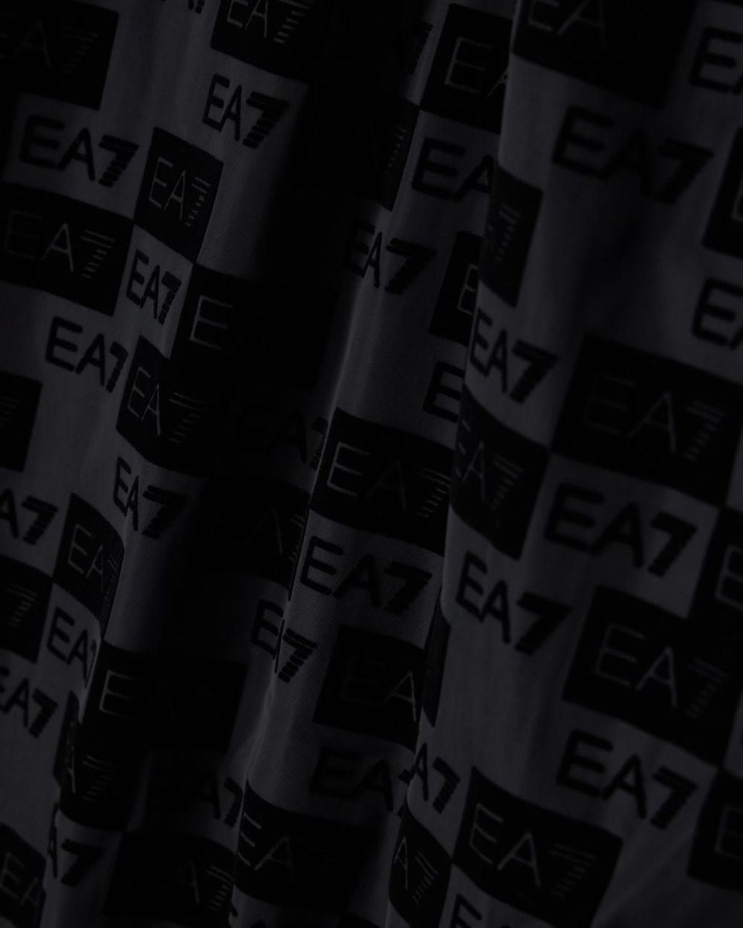 EA7 Black Oversized Hooded Bomber Jacket With Velvet Monogram for men