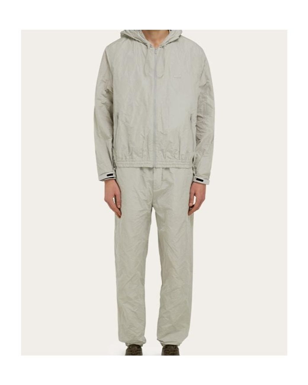 Ferragamo Gray Ferragamo Hooded Windbreaker Jacket for men
