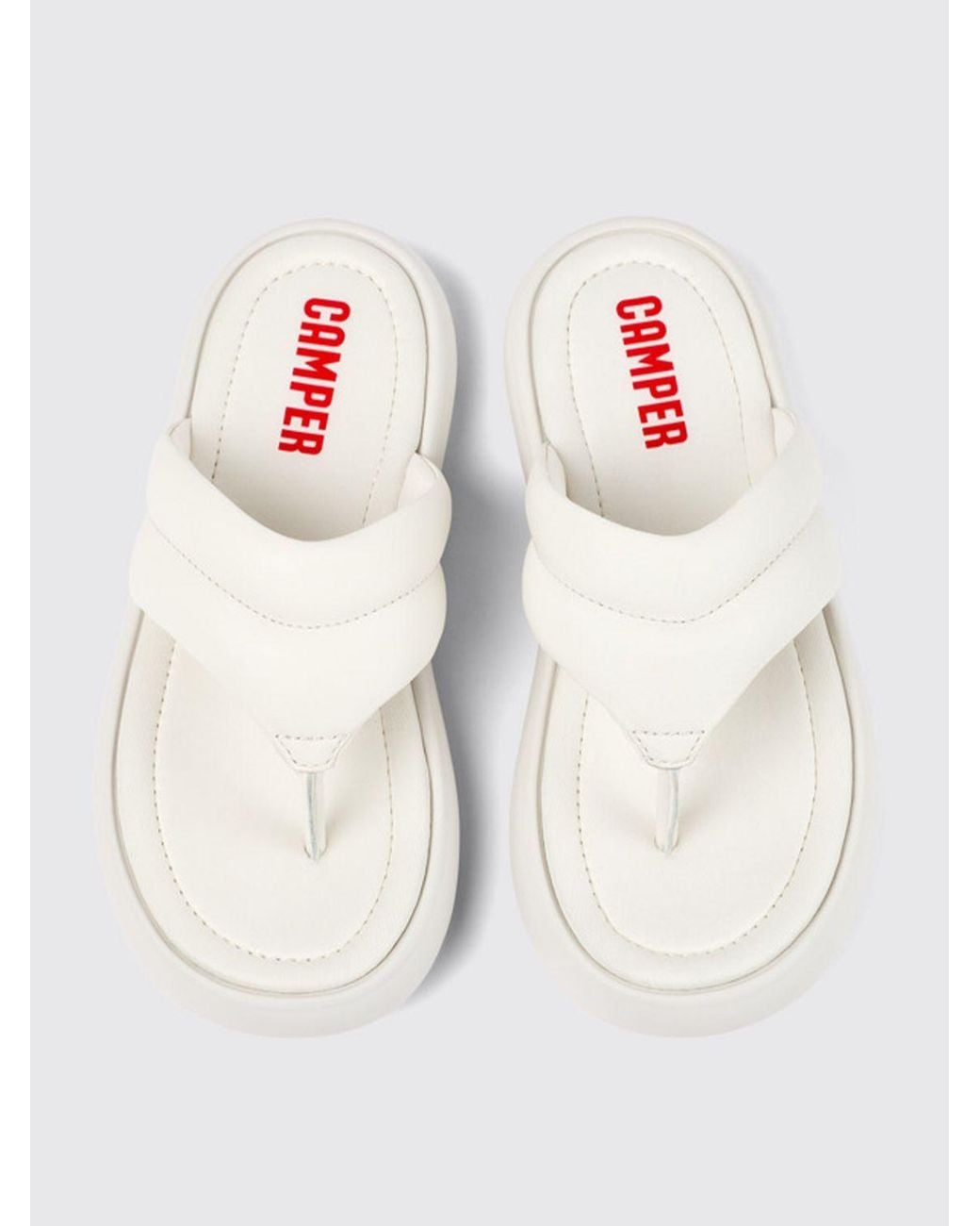 Camper White Pelotas Flota Padded Sandals