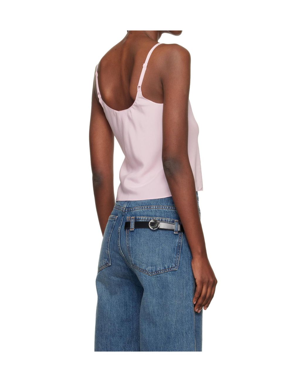 Courreges Pink Embroidered Logo Tank Top