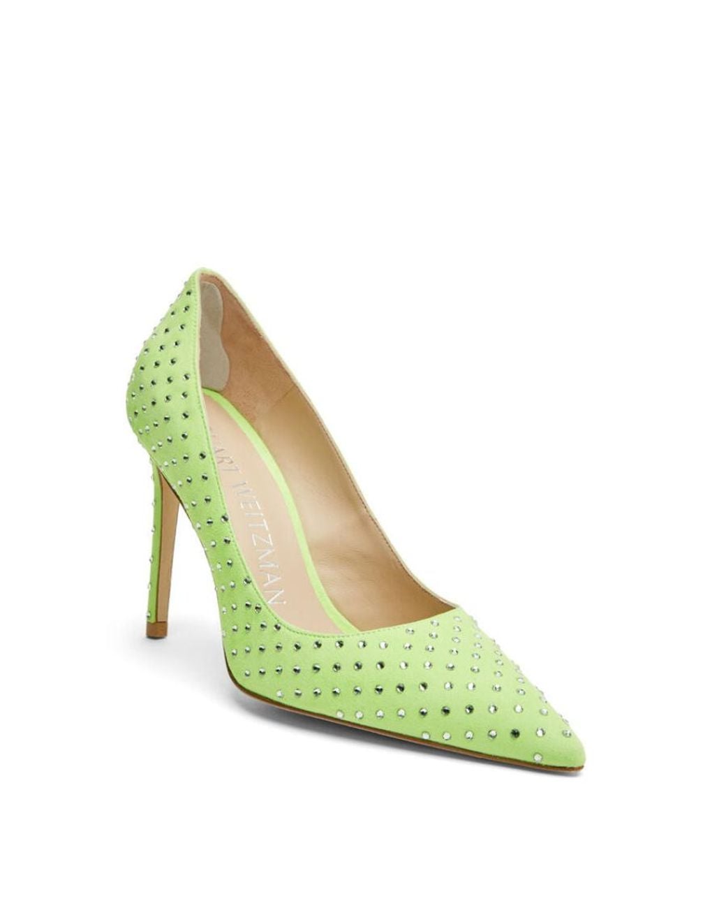 Stuart Weitzman Green Swarovski Crystal-Embellished Pumps