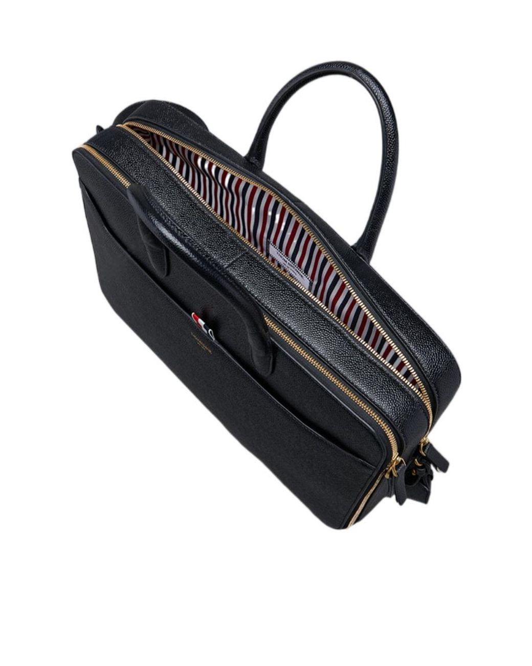 Thom Browne Black Double Compartment Business Bag