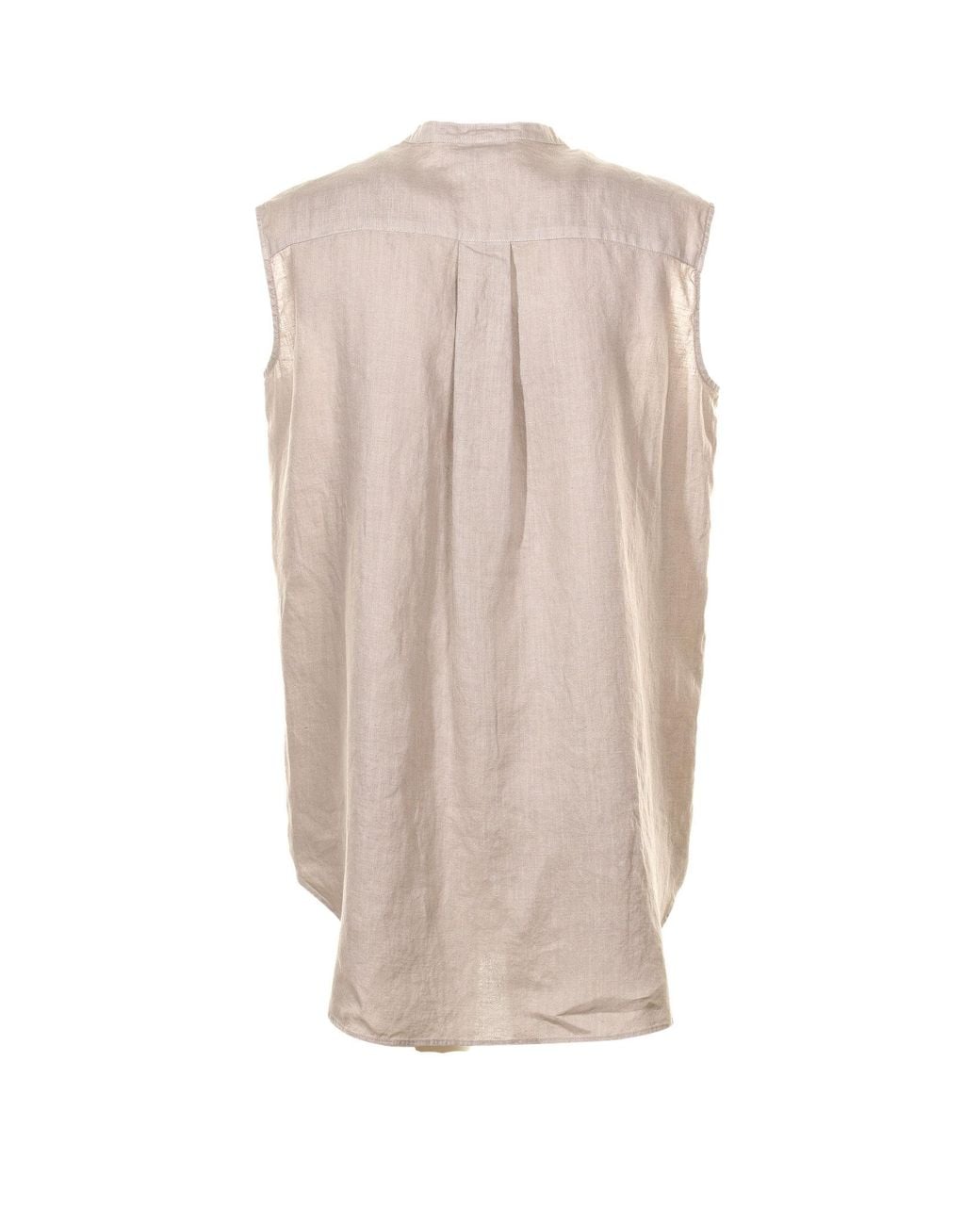 Aspesi Natural Buttoned-Up Sleeveless Top