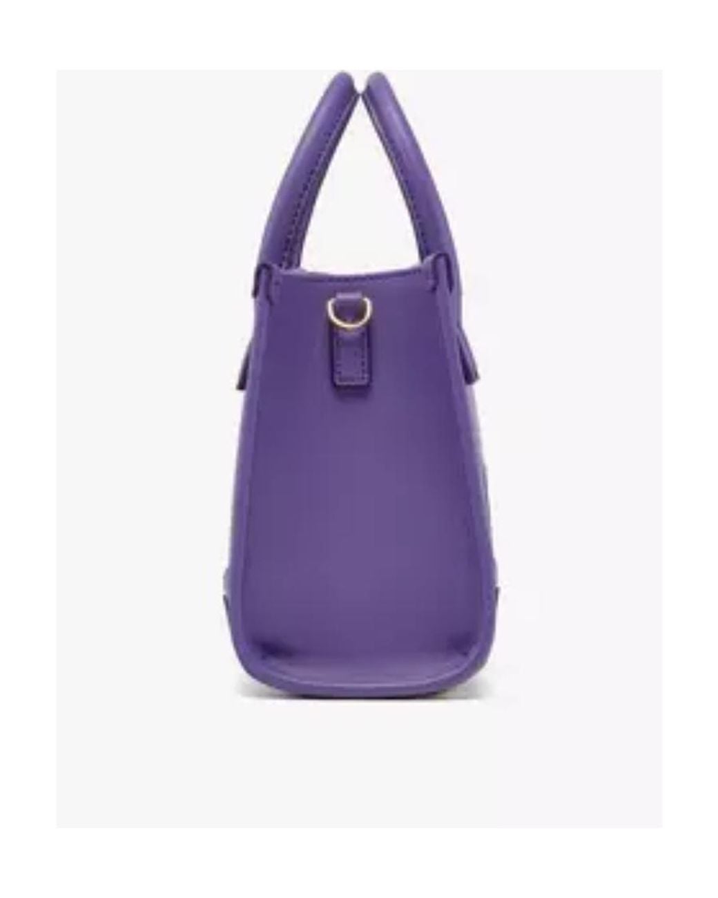MCM Purple Logo-Embossed Leather Tote Bag