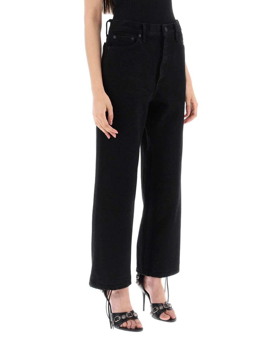 Balenciaga Black Cropped-Leg Jeans