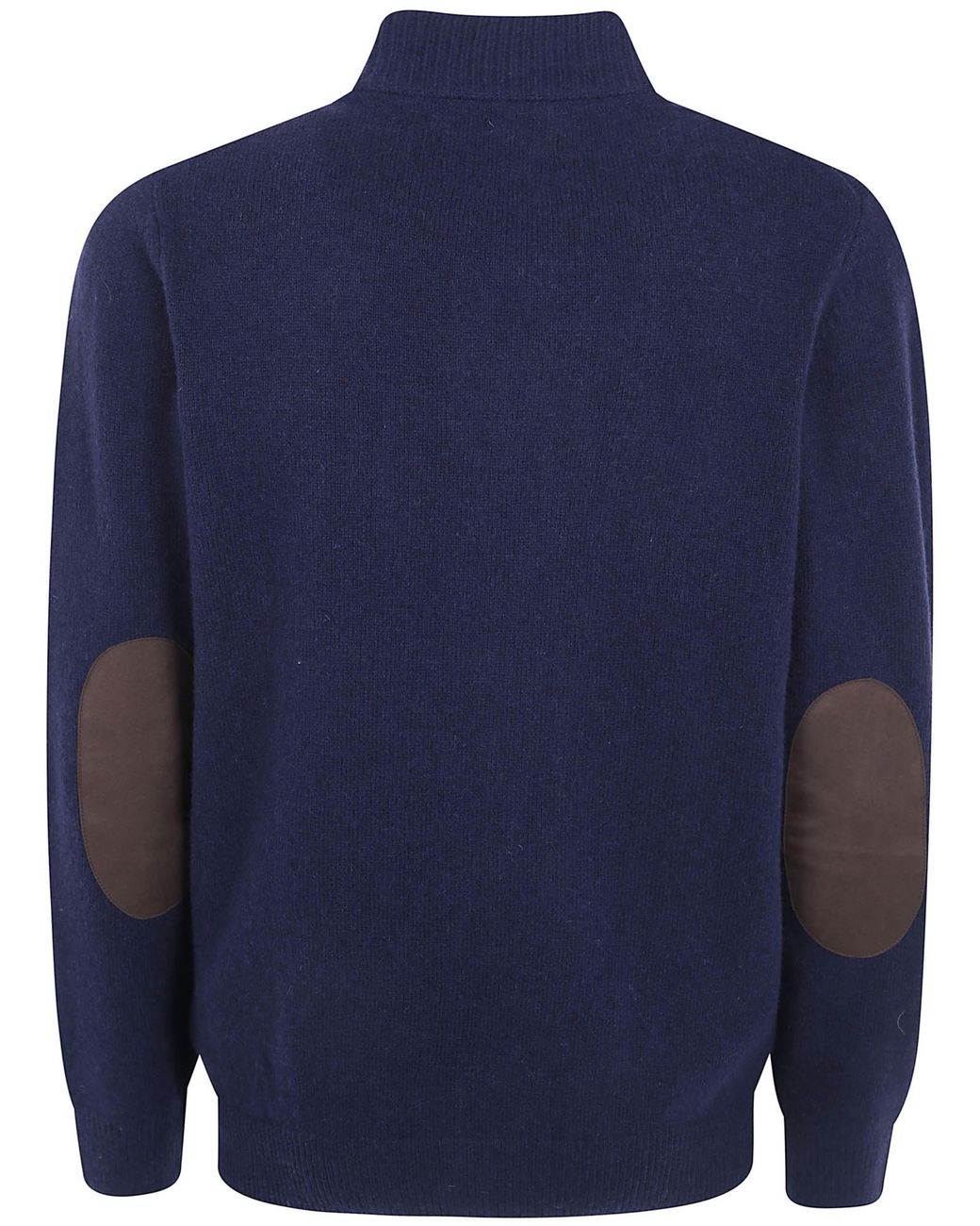 Barbour Blue Essential Elbow-Patch Cardigan for men