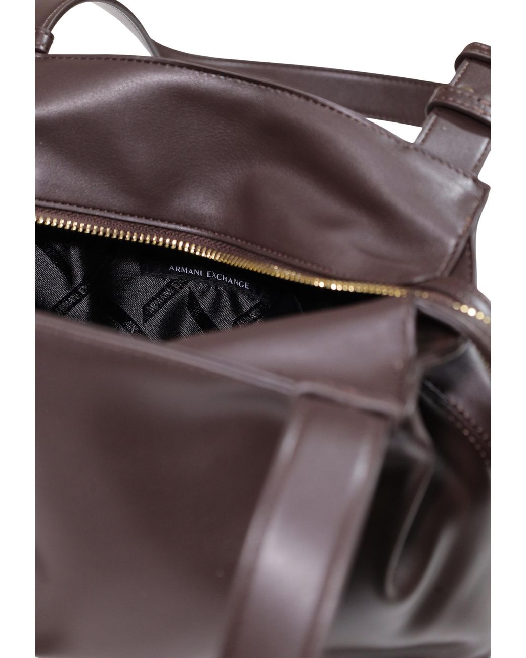 ARMANI EXCHANGE Brown Adjustable-Strap Logo-Print Shoulder Bag