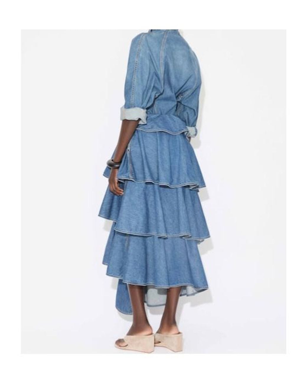 Alaïa Blue Denim Spiral Skirt