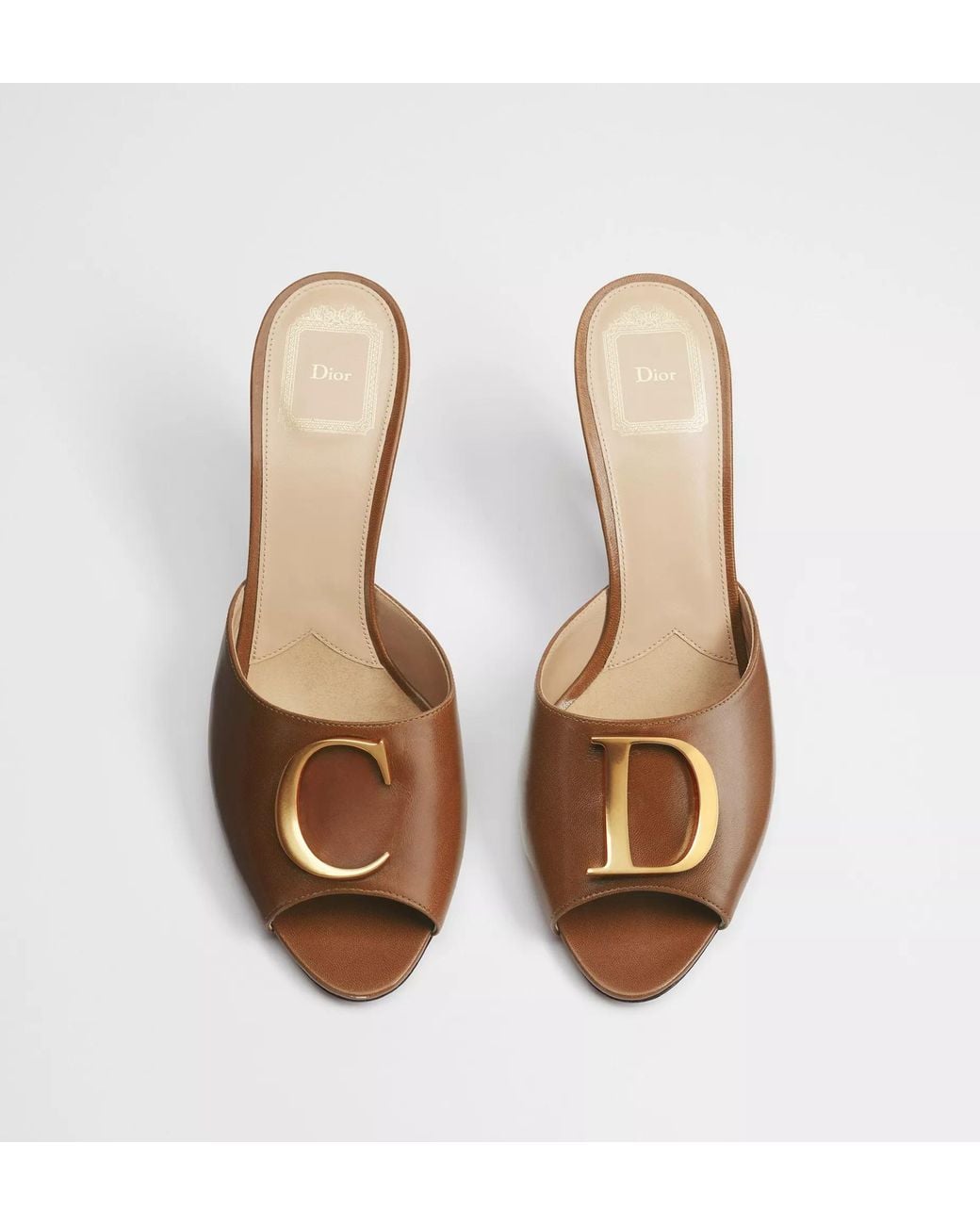 Dior Brown Initials Heeled Slide