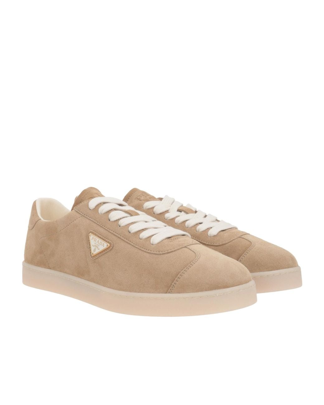 Prada Natural Lane Lace-Up Low-Top Sneakers for men