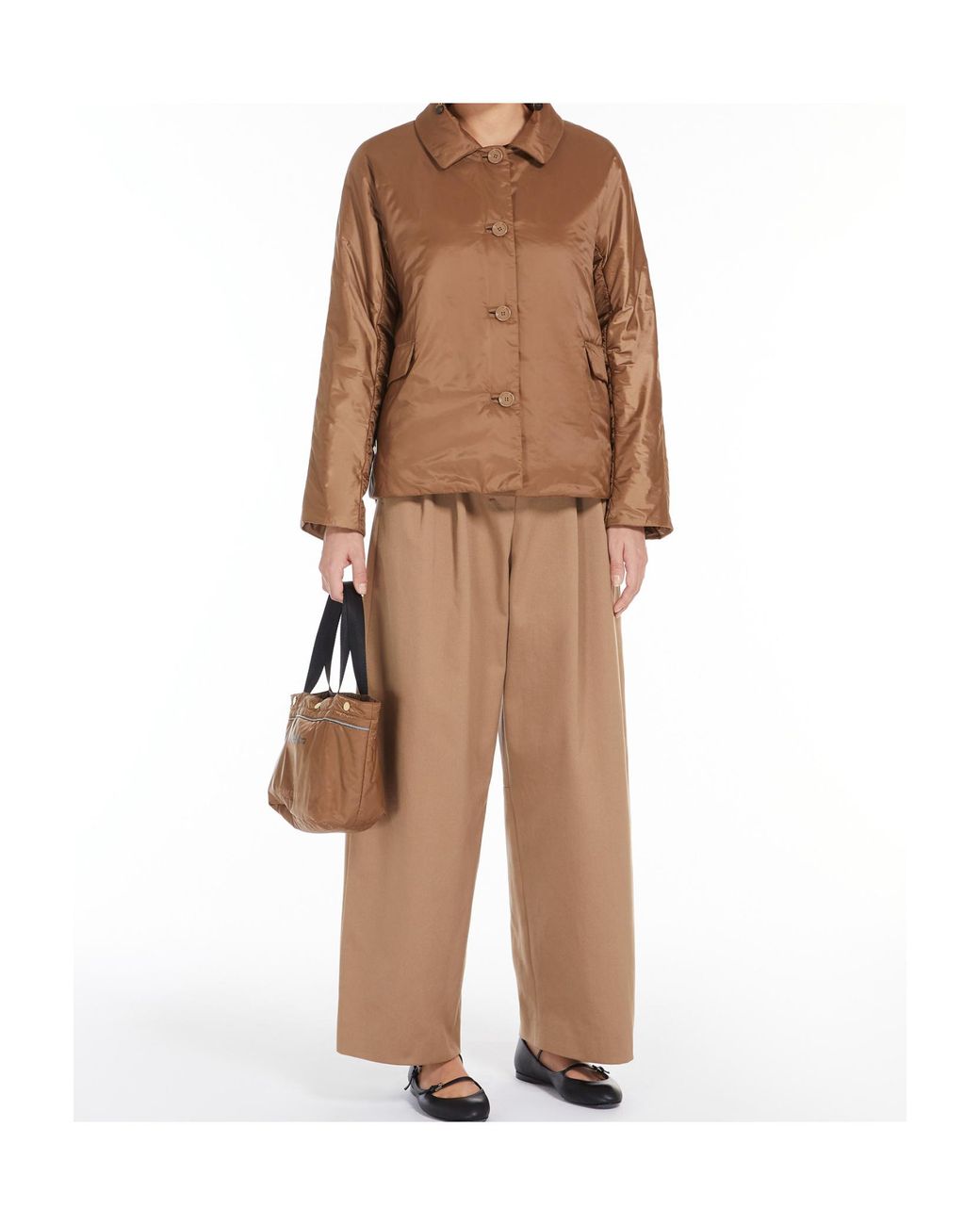 Max Mara Brown The Cube Buttoned Padded Coat