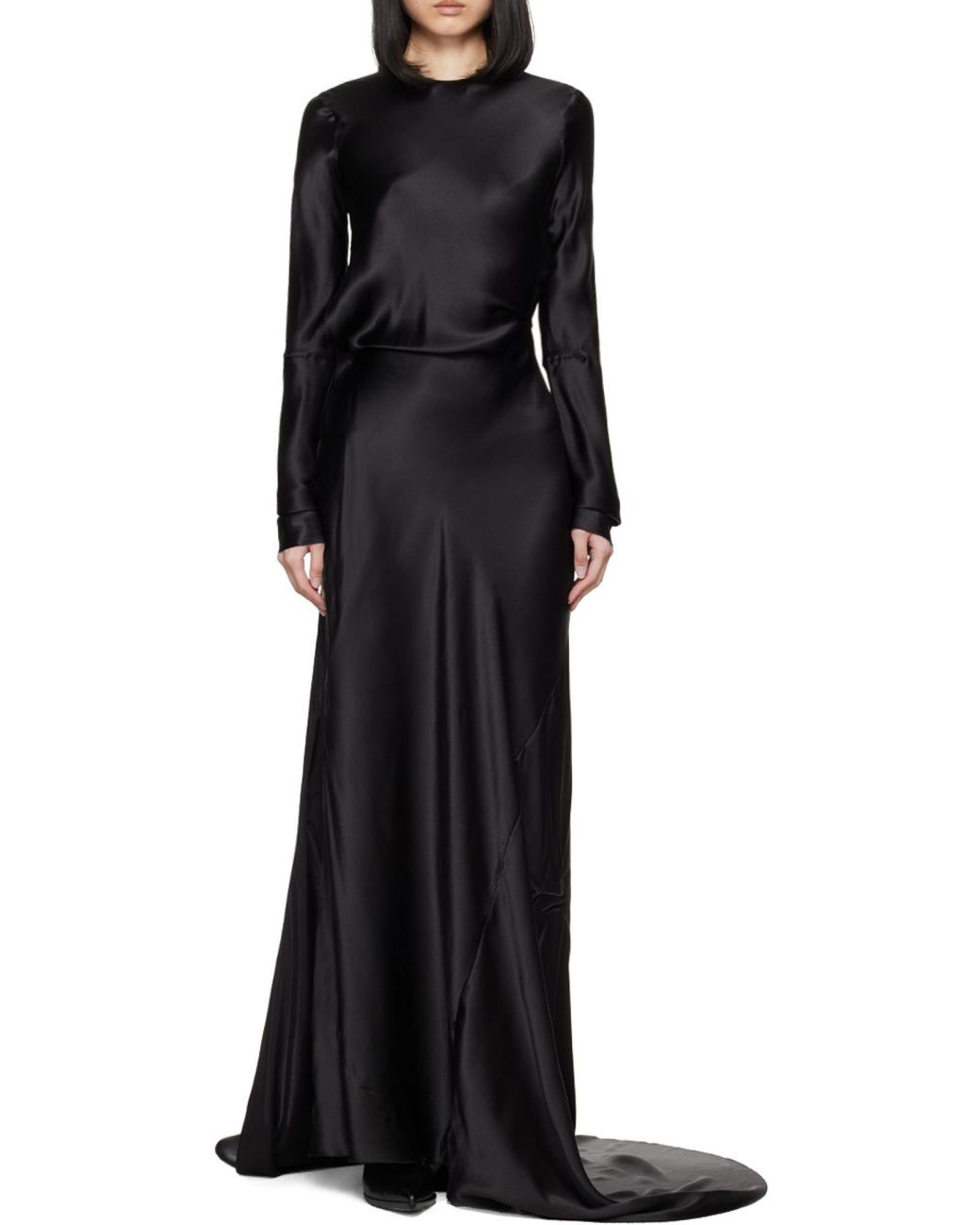 Ann Demeulemeester Black Long-Sleeve Dress