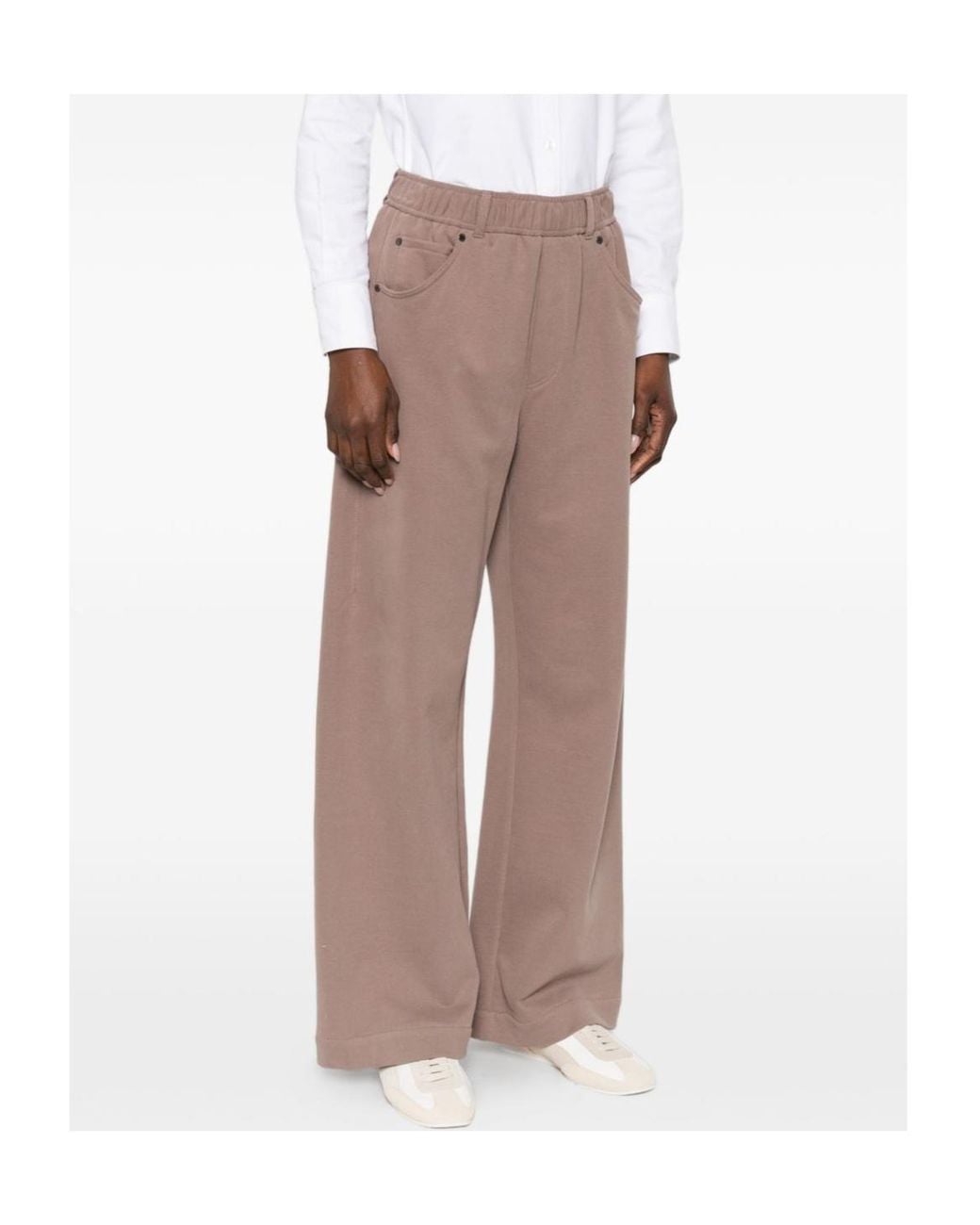 Brunello Cucinelli Brown Cotton Smooth French Terry Track Trousers