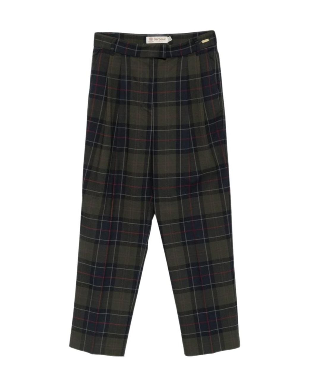 Barbour Black Checked Straight-Leg Trousers