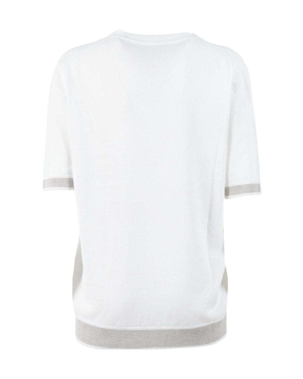 Peserico White Short-Sleeved Crewneck Knitted Jumper for men