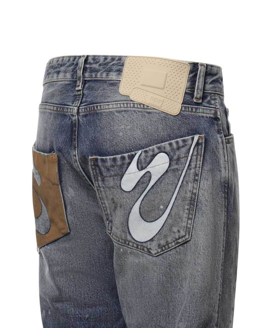 PDF CHANNEL Blue Pdf Nico Distressed Straight-Leg Jeans for men