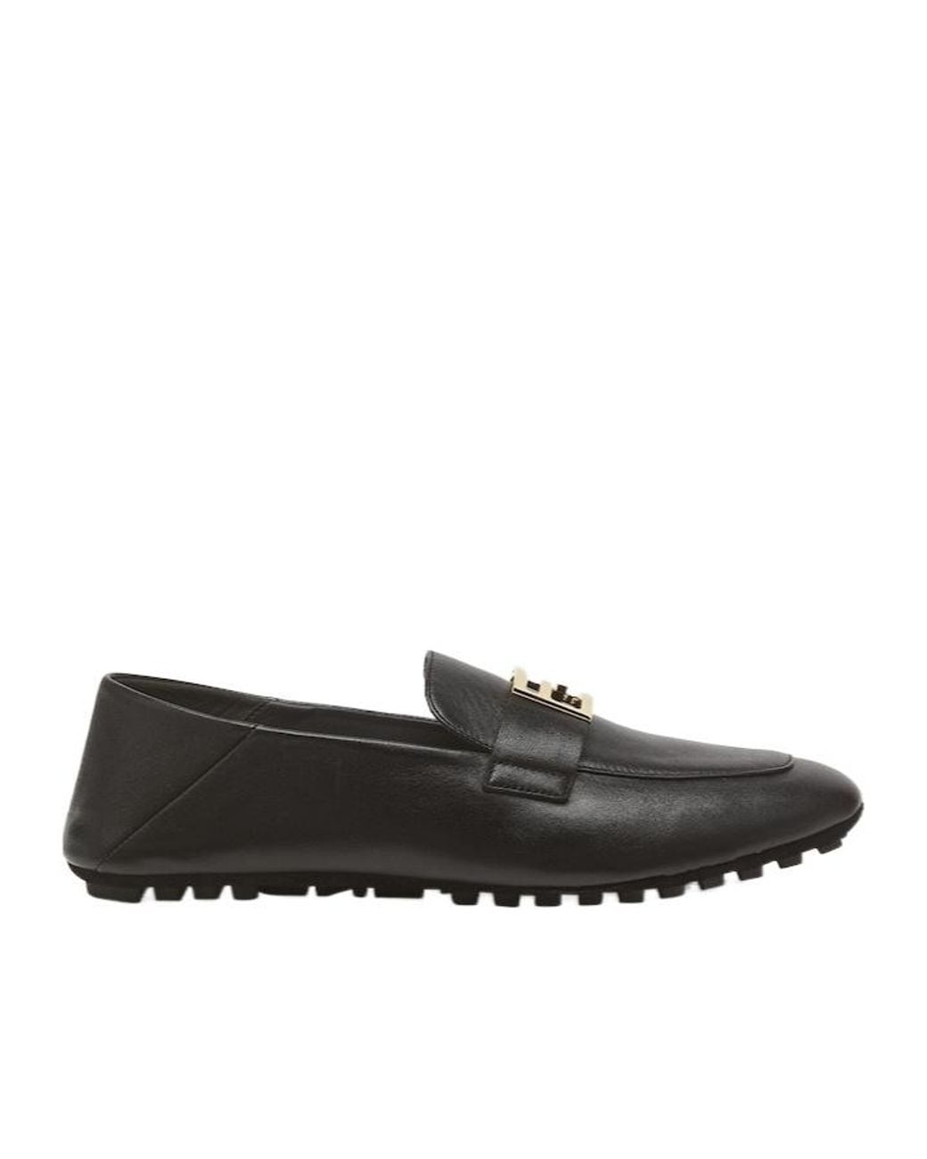 Fendi Black Ff Baguette Slip-On Loafers