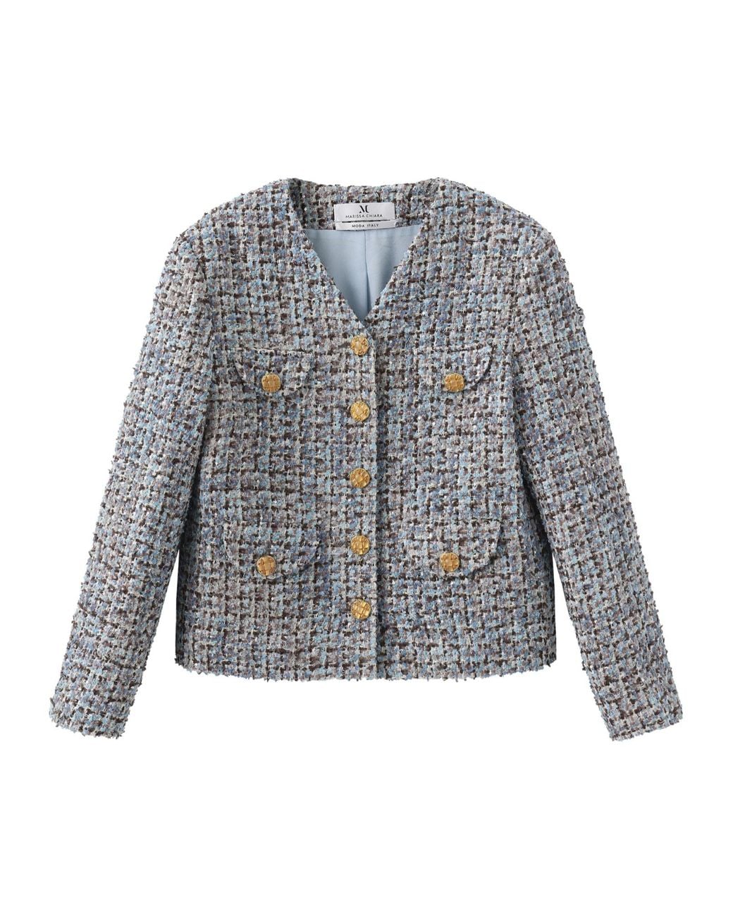 Marissa Chiara Gray V-Neck Jacket