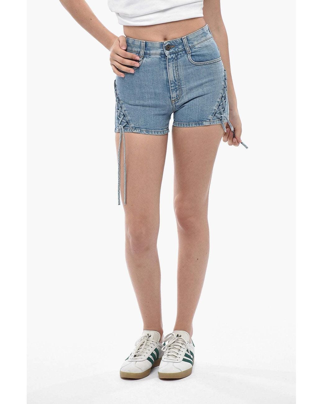Stella McCartney Blue Lace-Up Shorts