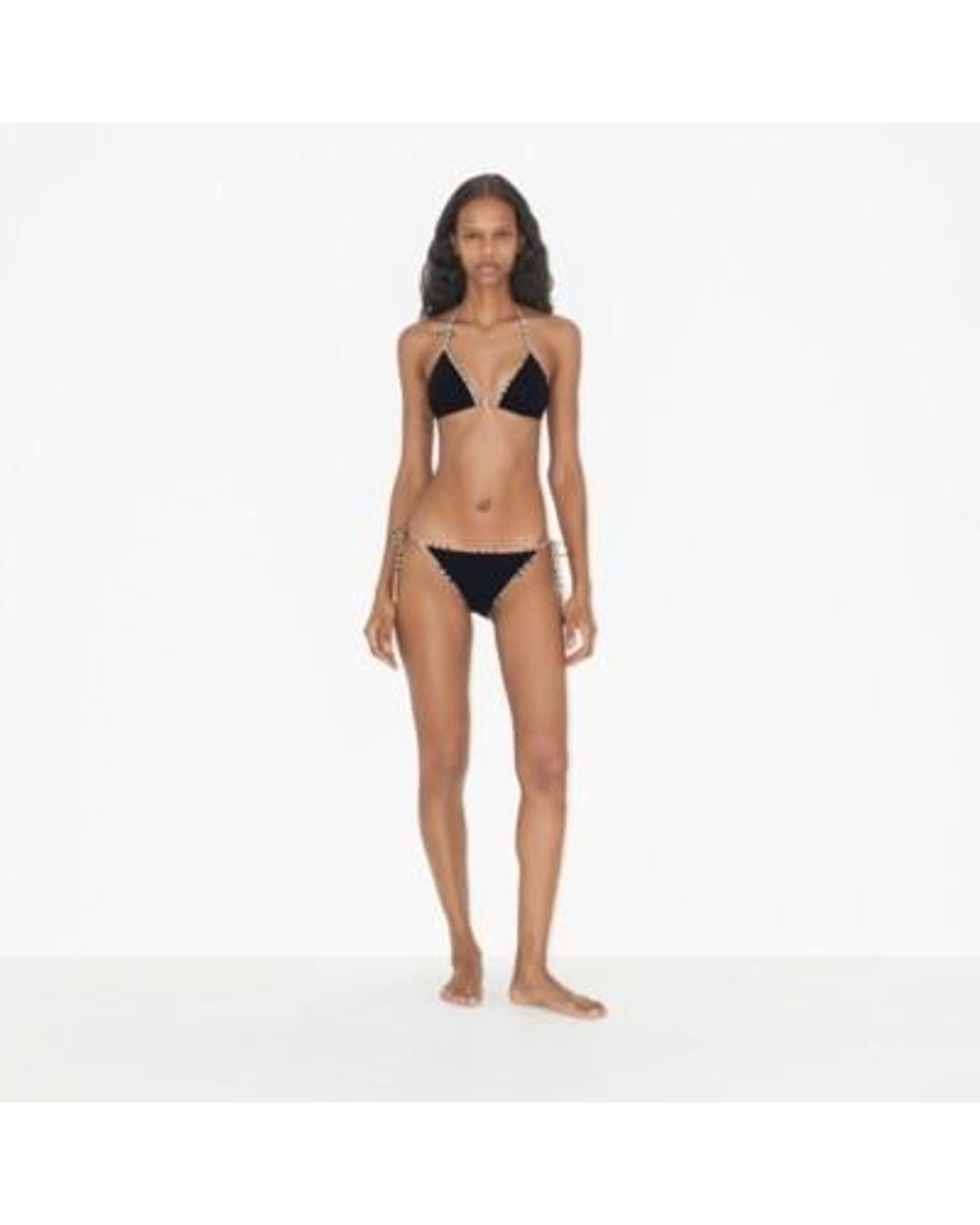 Burberry White Bikini Check