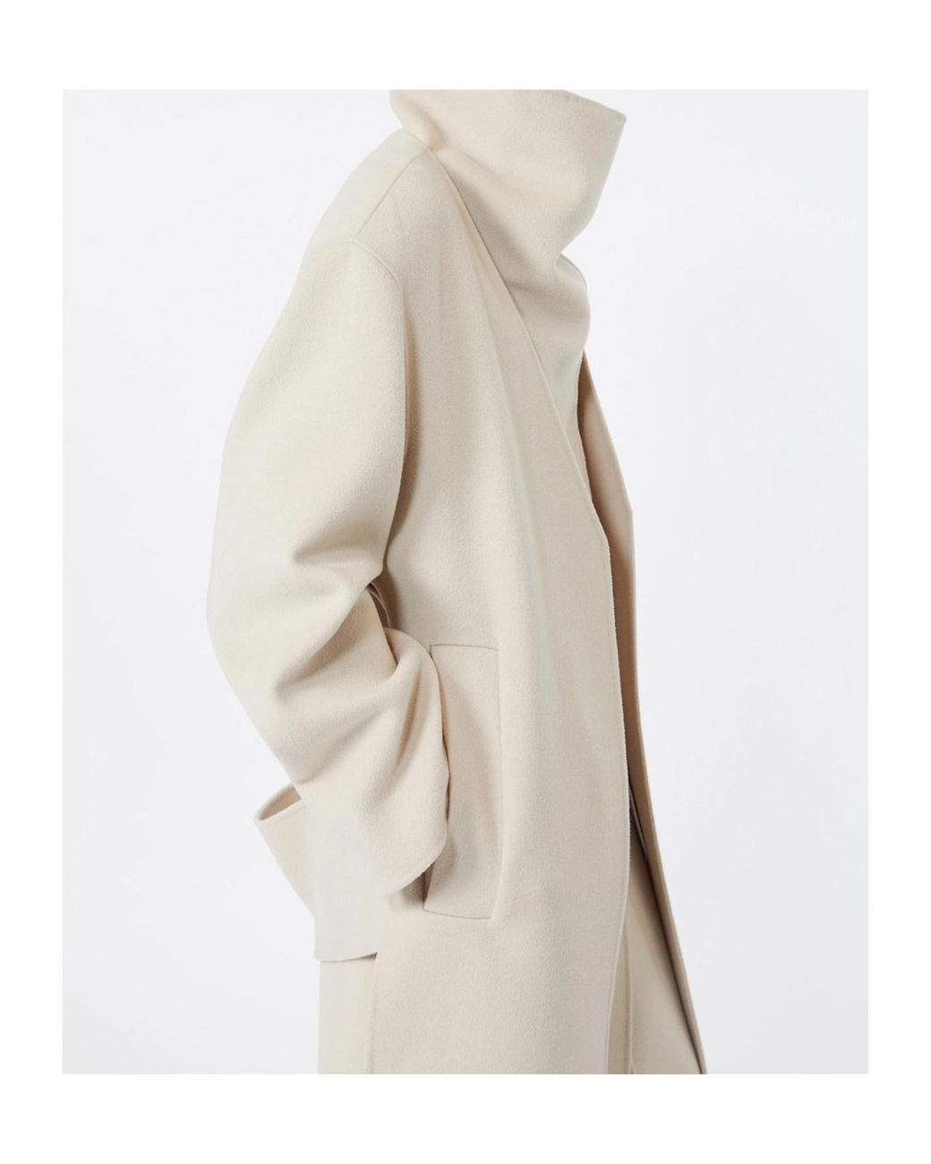 Sportmax White Long Pure Wool Coat
