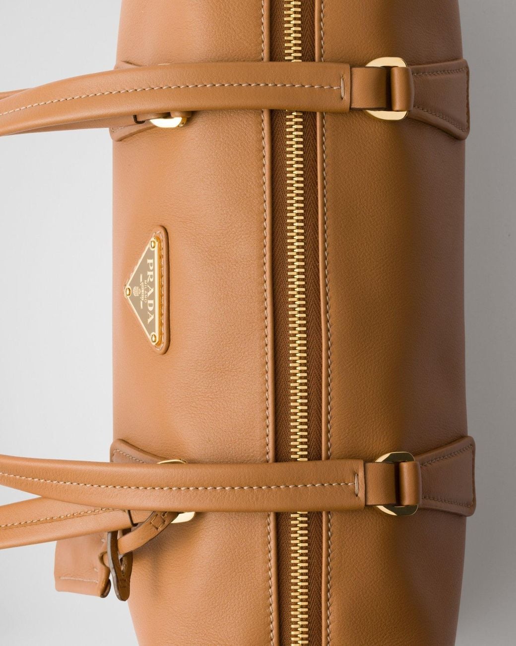 Prada Brown Medium Top-Handle Bag With Padlock