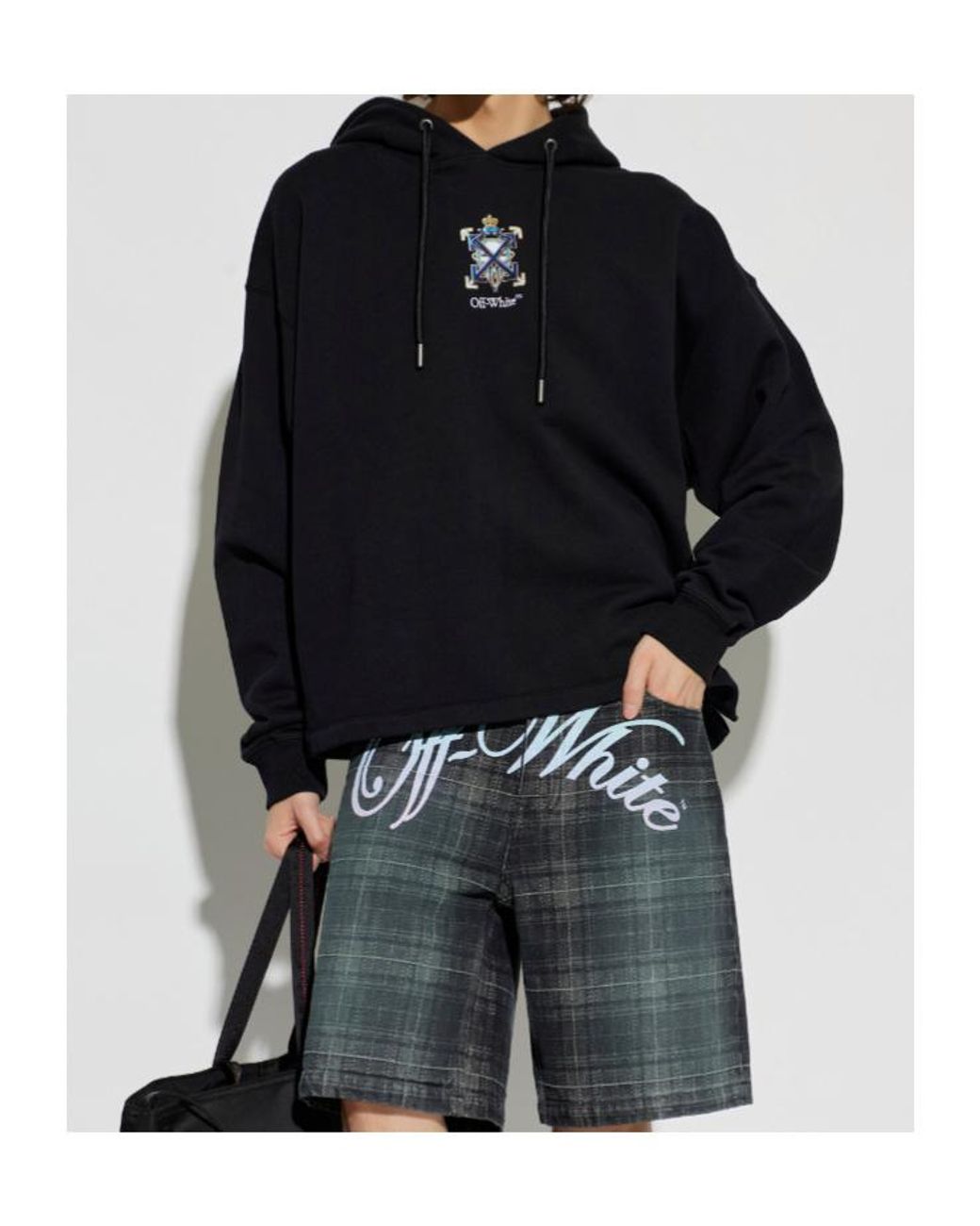 Off-White c/o Virgil Abloh Blue Jewel Arrow Loose Hoodie for men