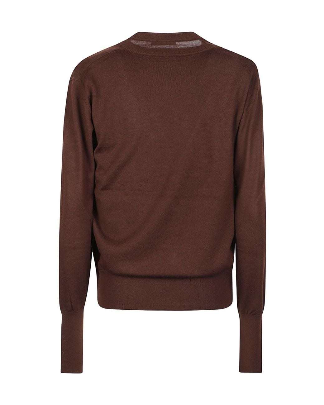 Patrizia Pepe Brown Layered V-Neck Sweater