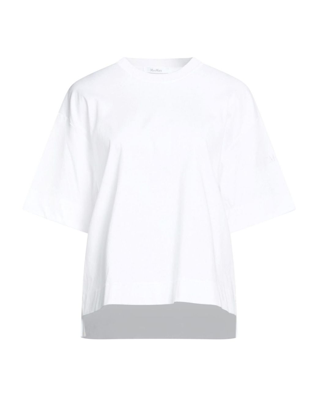 Max Mara White Solid-Color Short-Sleeve T-Shirt