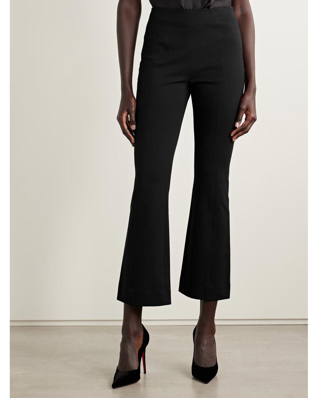 Carolina Herrera Black Ponte Flared Casual Pants
