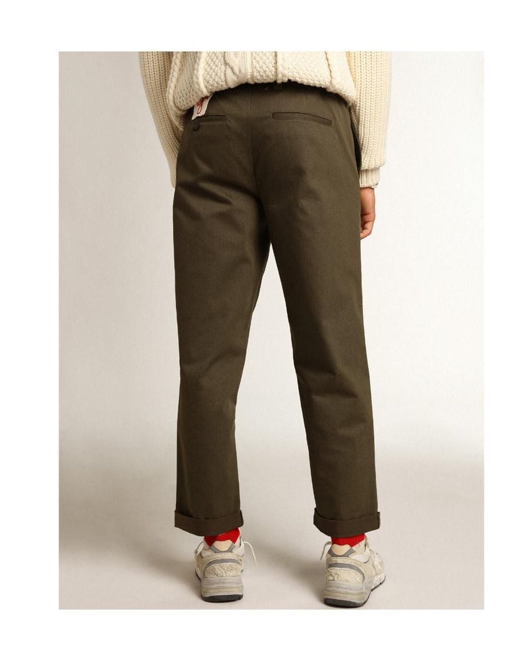 Golden Goose Deluxe Brand Green Logo Casual Pants for men