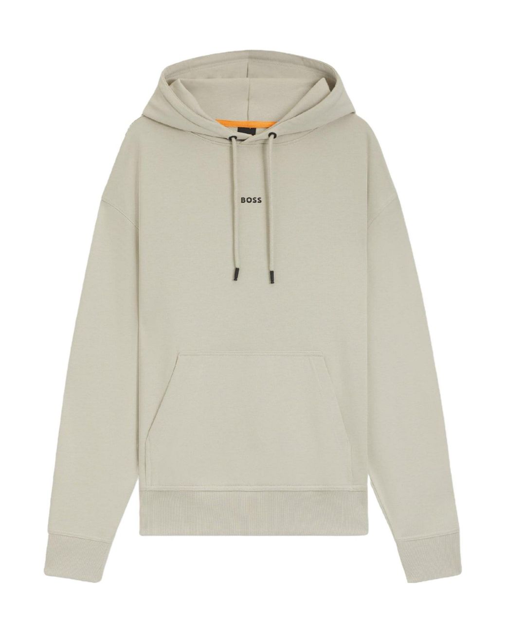 Boss White Wesmallhood Contrast Logo Hoodie for men