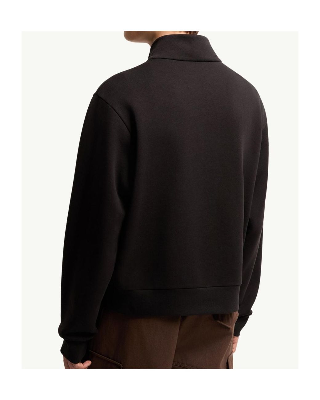 Moncler Black Logo Patch Zip-Up Sweatshirt for men